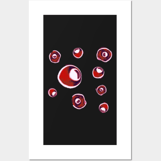 Red spheres Posters and Art